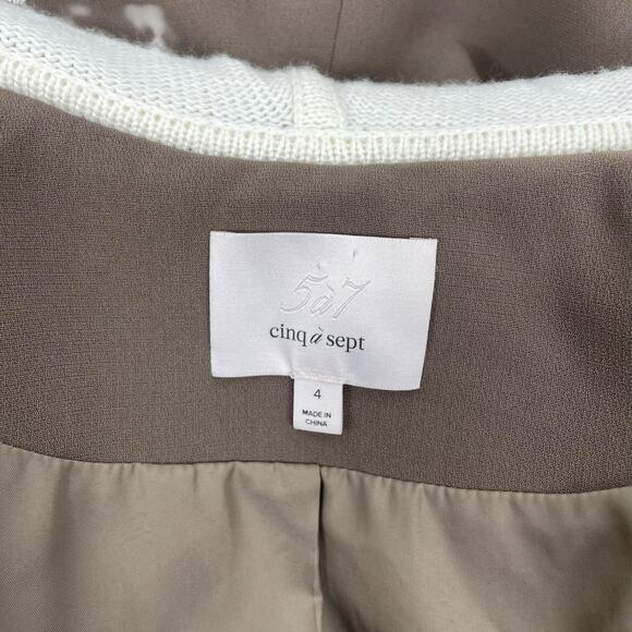 Cinq a Sept Khloe Knitted Sweater Blazer Jacket Hooded Brown Size 4 - Picture 11 of 13